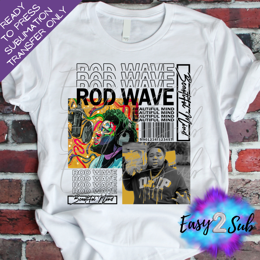 Rod Wave Sublimation Transfer Print, Ready To Press Sublimation Transfer, Image transfer, T-Shirt Transfer Sheet