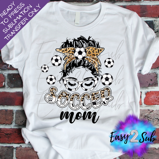 Soccer Mom Messy Bun Sublimation Transfer Print, Ready To Press Sublimation Transfer, Image transfer, T-Shirt Transfer Sheet