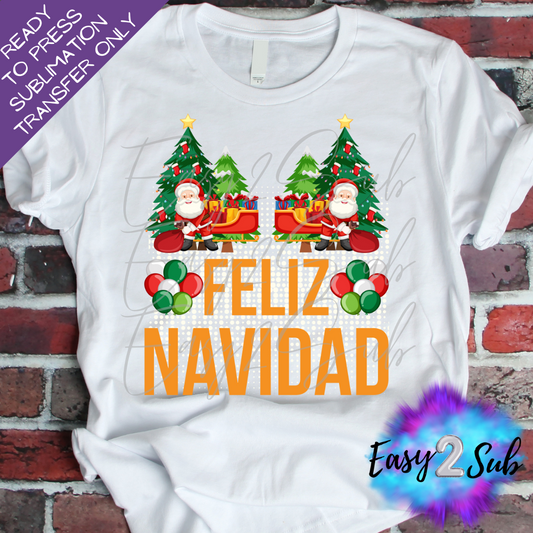 Feliz Navidad Sublimation Transfer Print, Ready To Press Sublimation Transfer, Image transfer, T-Shirt Transfer Sheet