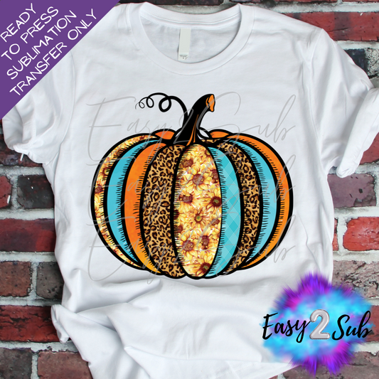 Colorful Pumpkin Sublimation Transfer Print, Ready To Press Sublimation Transfer, Image transfer, T-Shirt Transfer Sheet