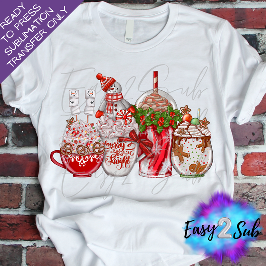 Christmas Coffee Sublimation Transfer Print, Ready To Press Sublimation Transfer, Image transfer, T-Shirt Transfer Sheet