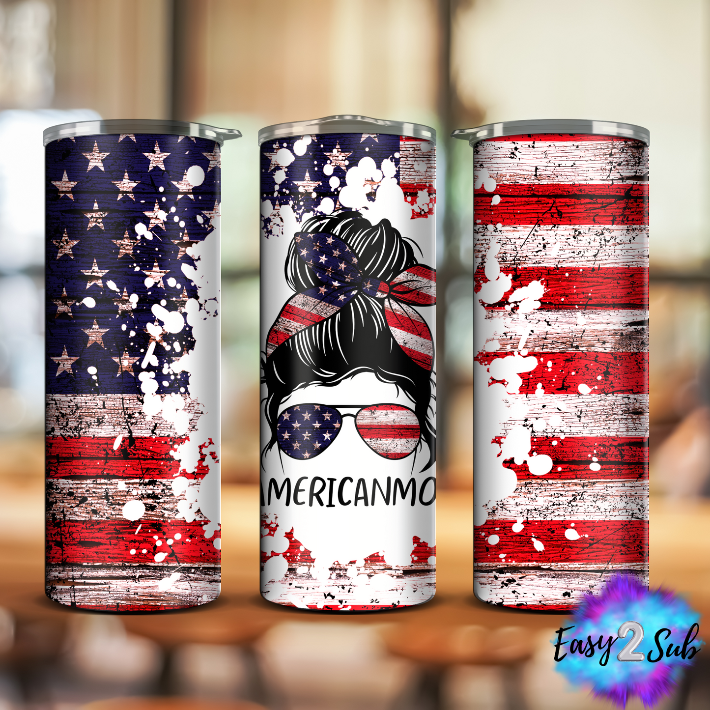 American Mom Sublimation Tumbler Transfer Print, Ready To Press Sublimation Transfer, Image transfer, Tumbler Transfer Sheet