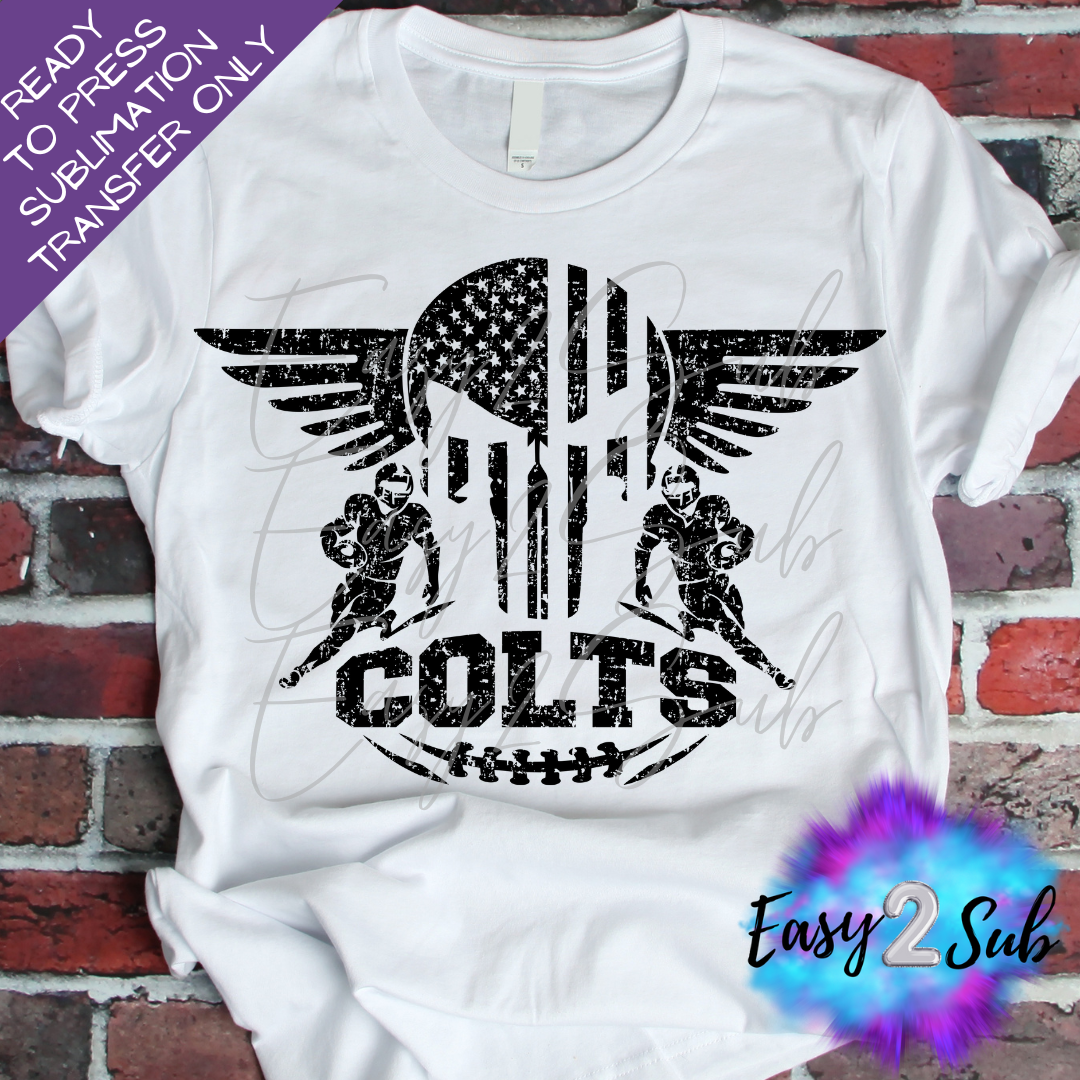 Colts Sublimation Transfer Print, Ready To Press Sublimation Transfer, Image transfer, T-Shirt Transfer Sheet