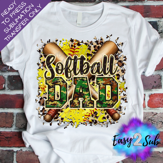 Softball Dad Sublimation Transfer Print, Ready To Press Sublimation Transfer, Image transfer, T-Shirt Transfer Sheet