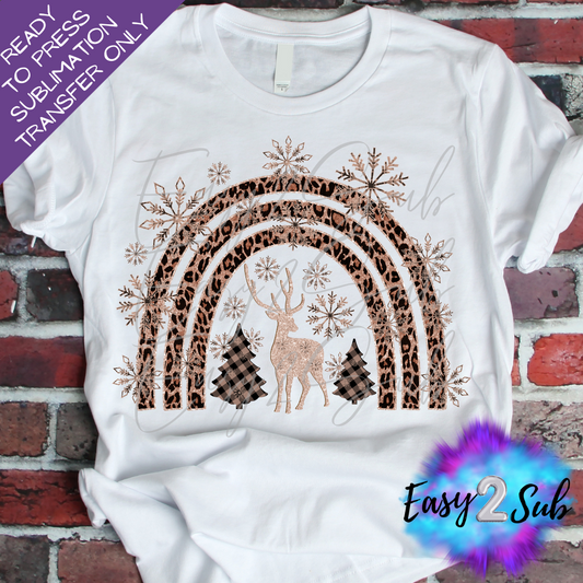 Brown Reindeer Sublimation Transfer Print, Ready To Press Sublimation Transfer, Image transfer, T-Shirt Transfer Sheet