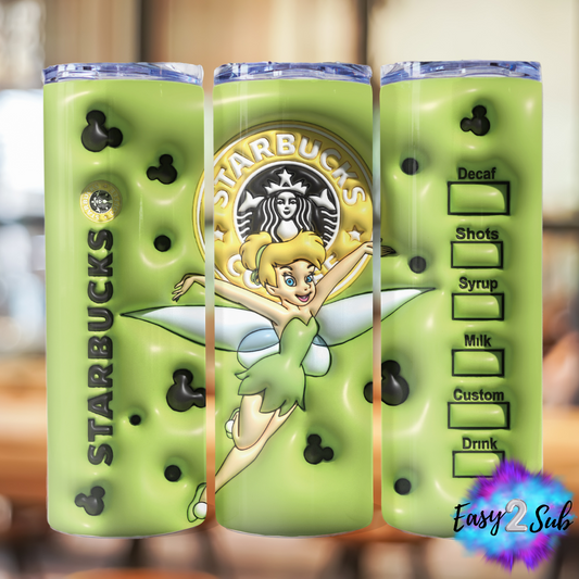 Tinker Bell Sublimation Tumbler Transfer Print, Ready To Press Sublimation Transfer, Image transfer, Tumbler Transfer Sheet