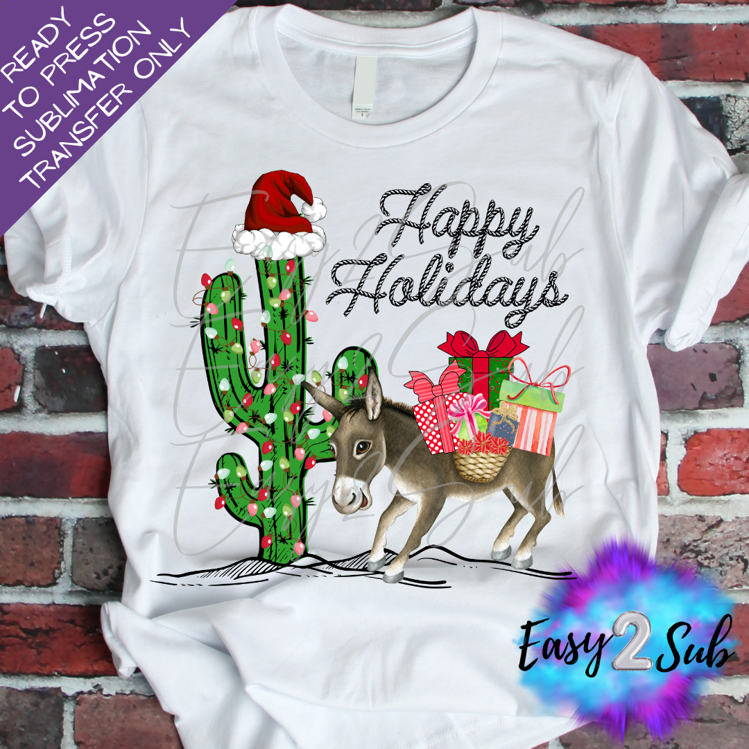 Happy Holidays Sublimation Transfer Print, Ready To Press Sublimation Transfer, Image transfer, T-Shirt Transfer Sheet