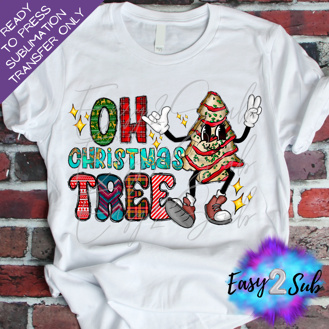 Oh Christmas Tree Sublimation Transfer Print, Ready To Press Sublimation Transfer, Image transfer, T-Shirt Transfer Sheet