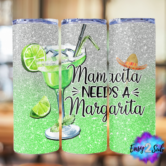 Mamacita Needs a Margarita Tumbler Transfer Print, Ready To Press Sublimation Transfer, Image transfer, Tumbler Transfer Sheet