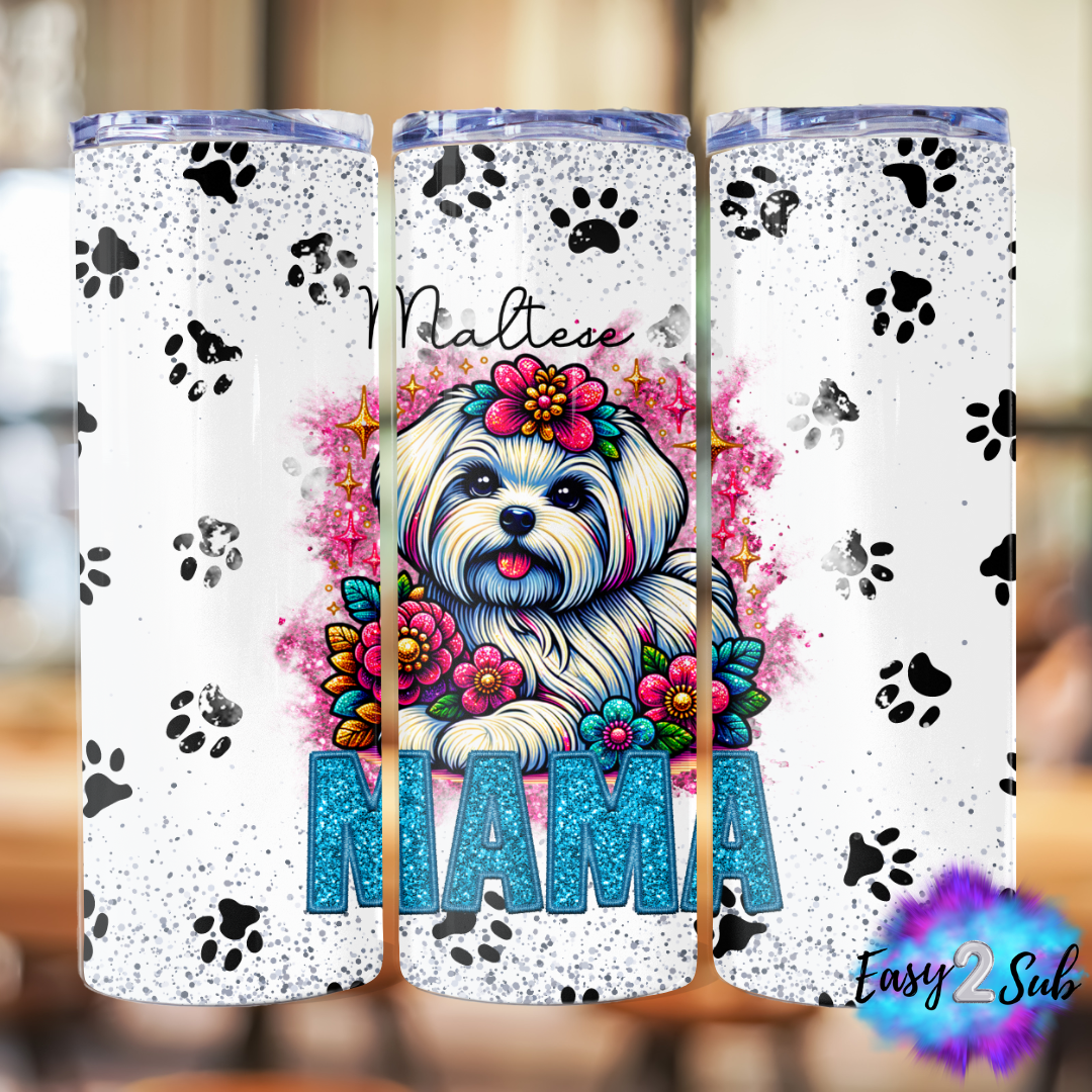 Maltese Mama Sublimation Tumbler Transfer Print, Ready To Press Sublimation Transfer, Image transfer, Tumbler Transfer Sheet