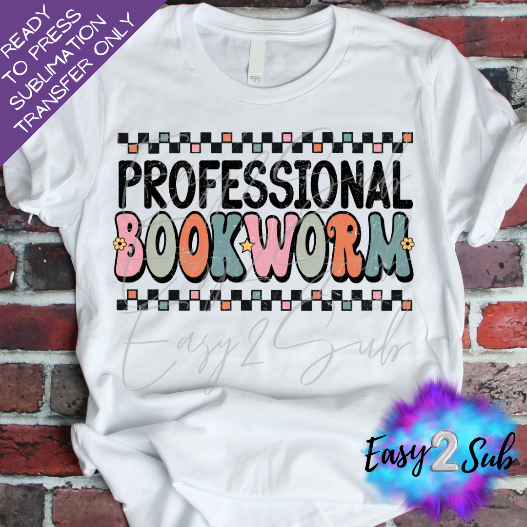 Professional Bookworm Sublimation Transfer Print, Ready To Press Sublimation Transfer, Image transfer, T-Shirt Transfer Sheet