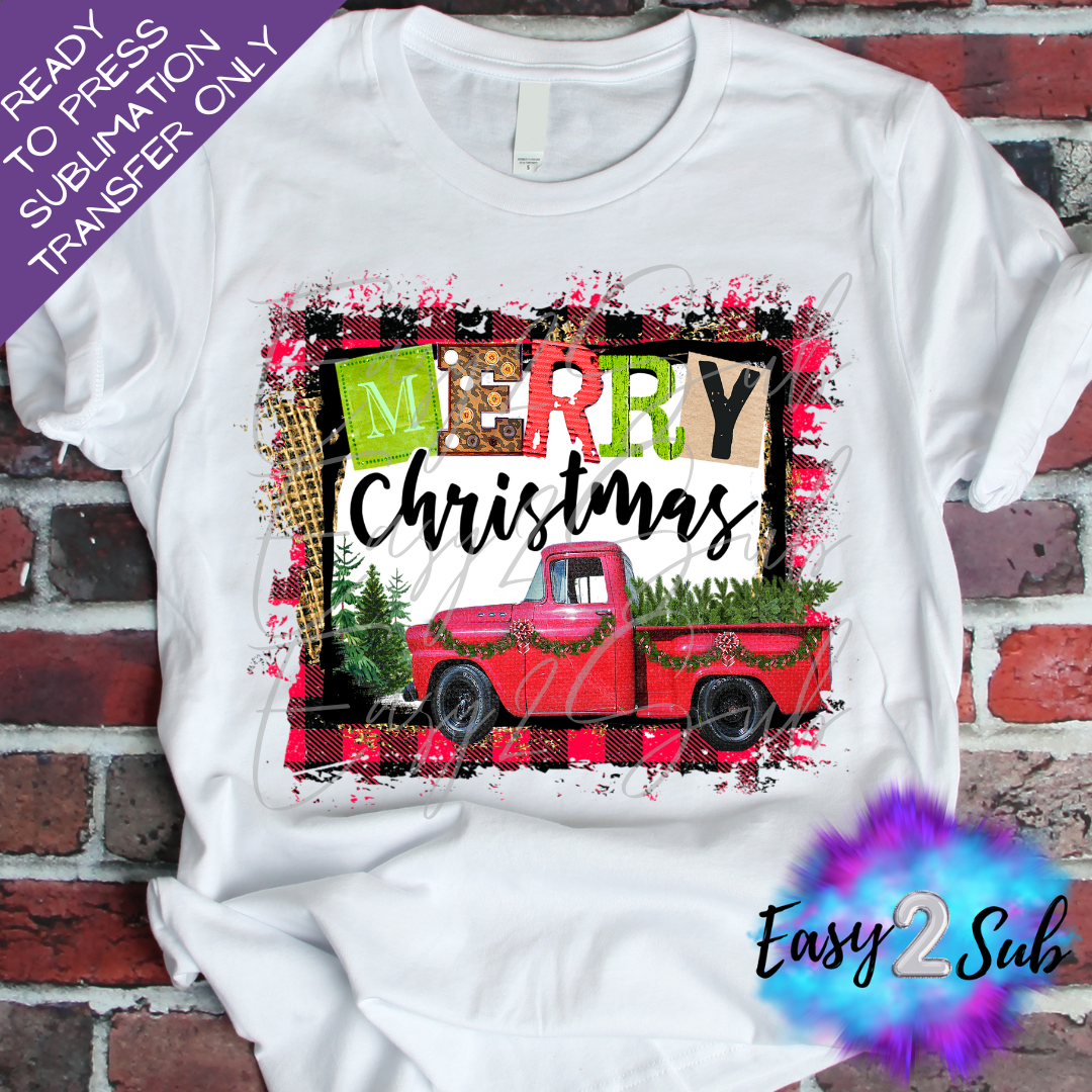 Merry Christmas Sublimation Transfer Print, Ready To Press Sublimation Transfer, Image transfer, T-Shirt Transfer Sheet