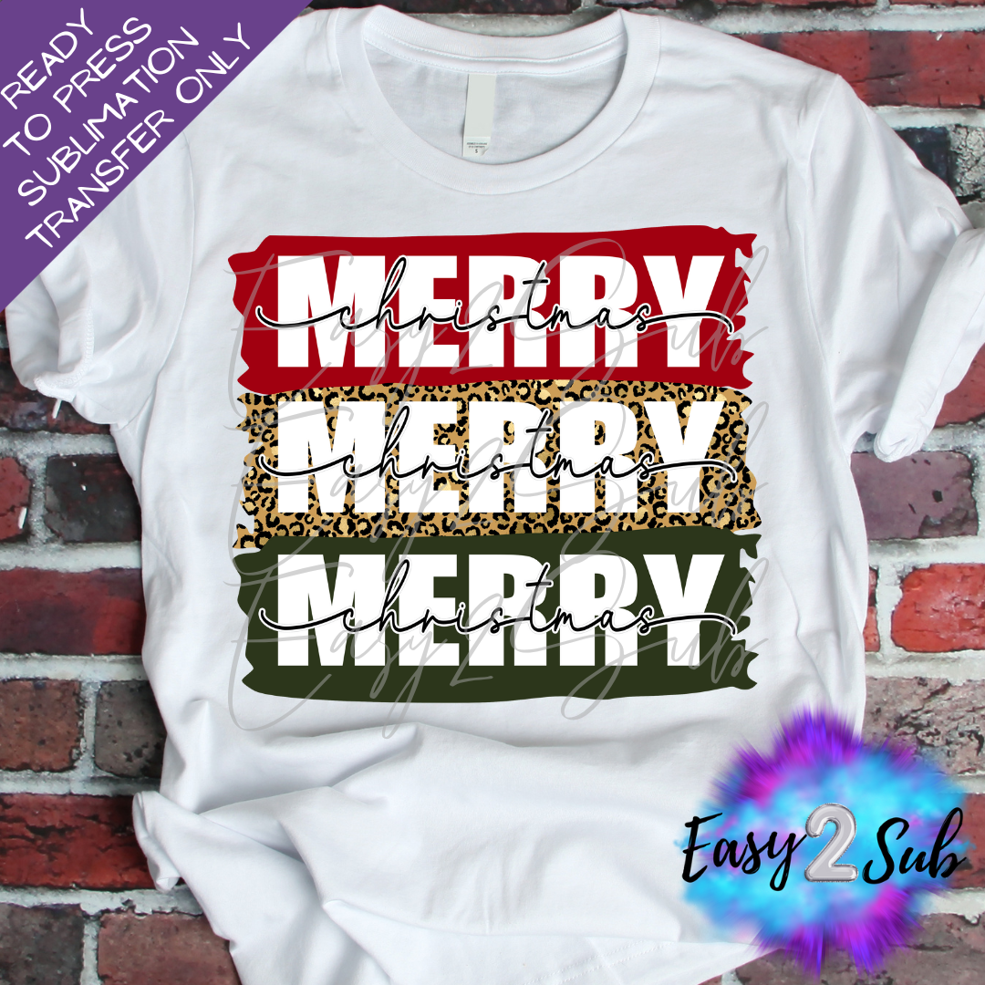 Merry Christmas Sublimation Transfer Print, Ready To Press Sublimation Transfer, Image transfer, T-Shirt Transfer Sheet