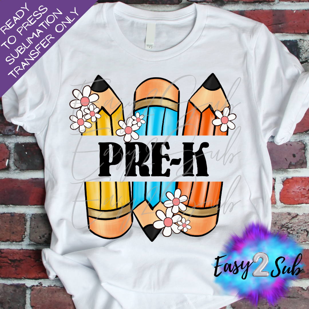 Pre-K Sublimation Transfer Print, Ready To Press Sublimation Transfer, Image transfer, T-Shirt Transfer Sheet