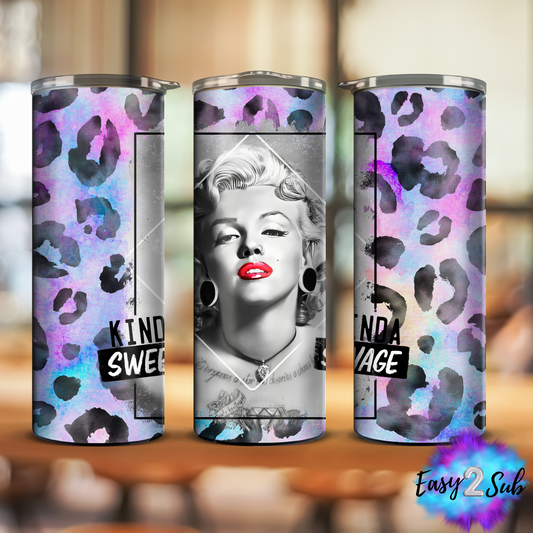 Kinda Sweet Kinda Savage Sublimation Tumbler Transfer Print, Ready To Press Sublimation Transfer, Image transfer, Tumbler Transfer Sheet