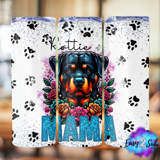 Rottie Mama Sublimation Tumbler Transfer Print, Ready To Press Sublimation Transfer, Image transfer, Tumbler Transfer Sheet