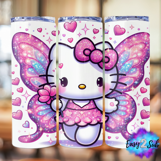 Kitty Tumbler Transfer Print, Ready To Press Sublimation Transfer, Image transfer, Tumbler Transfer Sheet