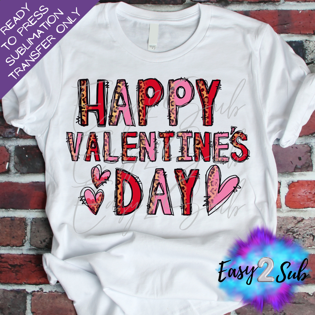 Happy Valentine's Day Sublimation Transfer Print, Ready To Press Sublimation Transfer, Image transfer, T-Shirt Transfer Sheet