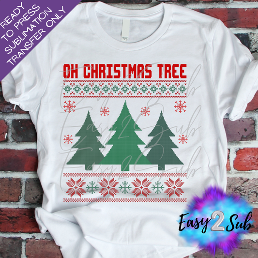 Oh Christmas Tree Sublimation Transfer Print, Ready To Press Sublimation Transfer, Image transfer, T-Shirt Transfer Sheet