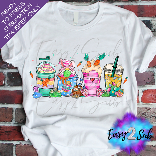 Easter Drinks Sublimation Transfer Print, Ready To Press Sublimation Transfer, Image transfer, T-Shirt Transfer Sheet