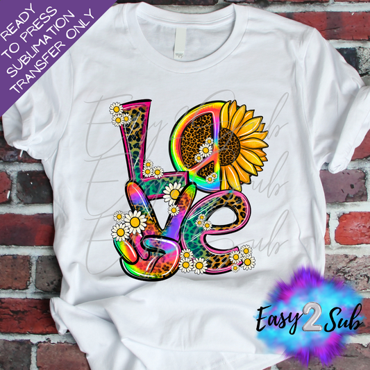 Hippie Love Sublimation Transfer Print, Ready To Press Sublimation Transfer, Image transfer, T-Shirt Transfer Sheet