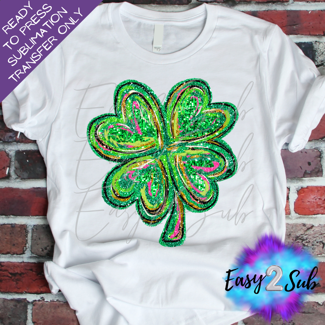 Colorful Shamrock Sublimation Transfer Print, Ready To Press Sublimation Transfer, Image transfer, T-Shirt Transfer Sheet