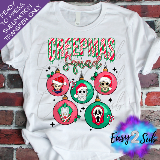 Creepmas Squad Sublimation Transfer Print, Ready To Press Sublimation Transfer, Image transfer, T-Shirt Transfer Sheet