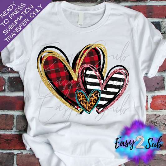 Valentine's Day Hearts Sublimation Transfer Print, Ready To Press Sublimation Transfer, Image transfer, T-Shirt Transfer Sheet