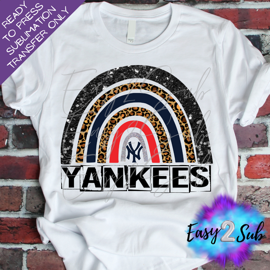 Yankees Rainbow Sublimation Transfer Print, Ready To Press Sublimation Transfer, Image transfer, T-Shirt Transfer Sheet