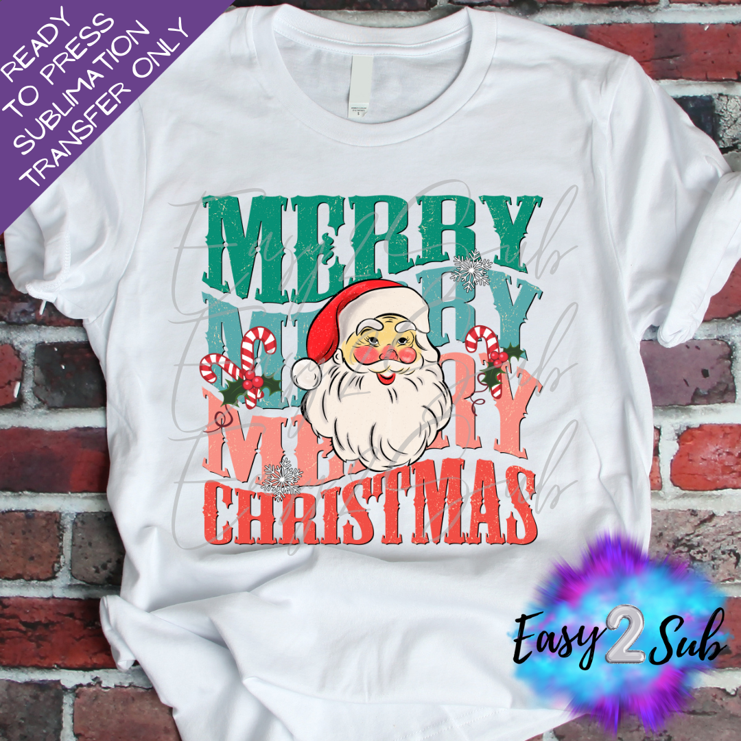 Merry Christmas Sublimation Transfer Print, Ready To Press Sublimation Transfer, Image transfer, T-Shirt Transfer Sheet