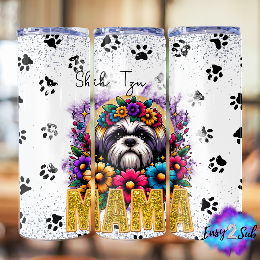 Shih Tzu Mama Sublimation Tumbler Transfer Print, Ready To Press Sublimation Transfer, Image transfer, Tumbler Transfer Sheet