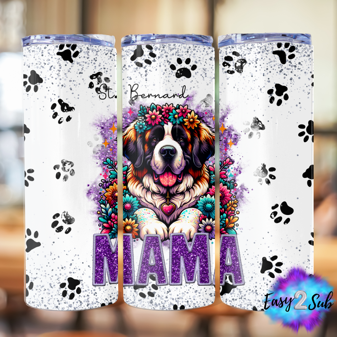 St. Bernard Mama Sublimation Tumbler Transfer Print, Ready To Press Sublimation Transfer, Image transfer, Tumbler Transfer Sheet