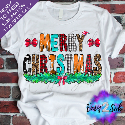 Merry Christmas Sublimation Transfer Print, Ready To Press Sublimation Transfer, Image transfer, T-Shirt Transfer Sheet