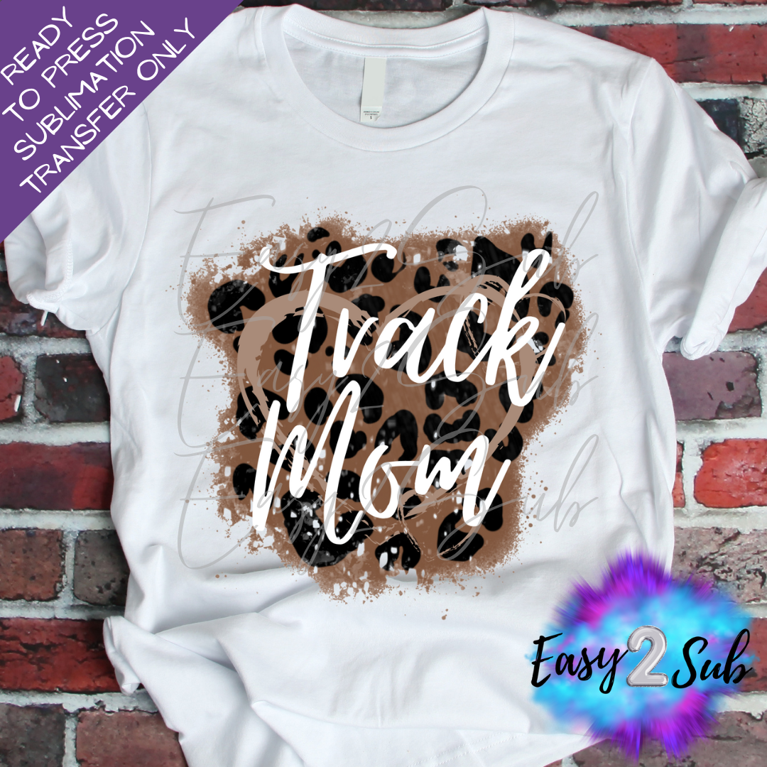 Track Mom Leopard Sublimation Transfer Print, Ready To Press Sublimation Transfer, Image transfer, T-Shirt Transfer Sheet