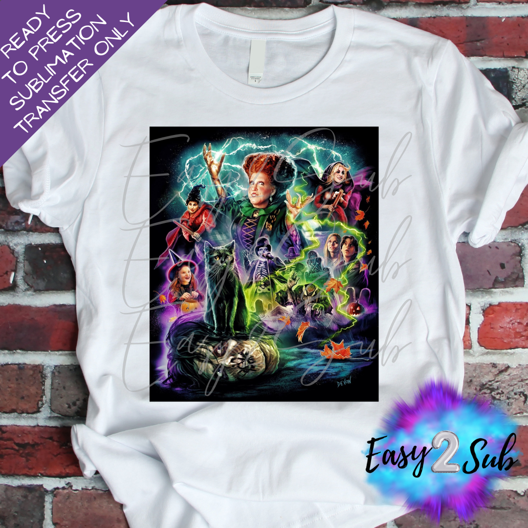 Sanderson Sisters Sublimation Transfer Print, Ready To Press Sublimation Transfer, Image transfer, T-Shirt Transfer Sheet