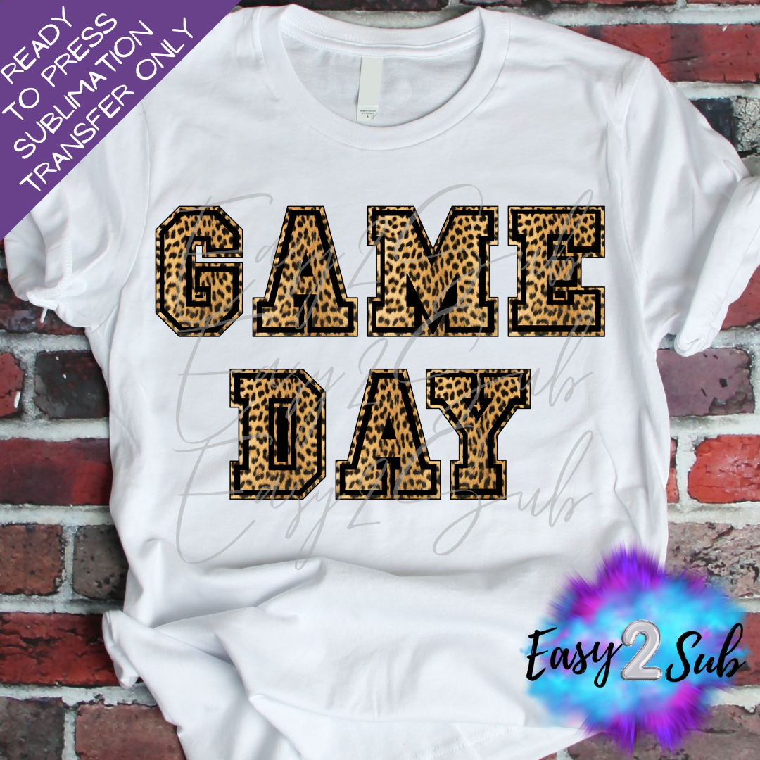 Game Day Leopard Sublimation Transfer Print, Ready To Press Sublimation Transfer, Image transfer, T-Shirt Transfer Sheet