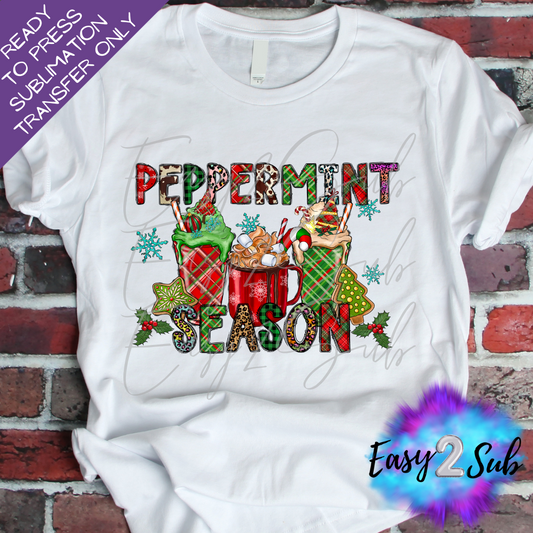 Peppermint Season Sublimation Transfer Print, Ready To Press Sublimation Transfer, Image transfer, T-Shirt Transfer Sheet