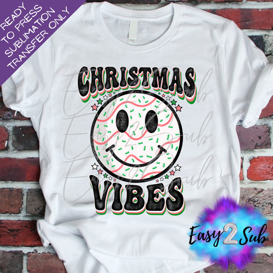 Christmas Vibes Sublimation Transfer Print, Ready To Press Sublimation Transfer, Image transfer, T-Shirt Transfer Sheet