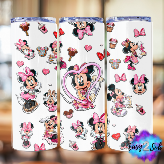 Minnie Sublimation Tumbler Transfer Print, Ready To Press Sublimation Transfer, Image transfer, Tumbler Transfer Sheet