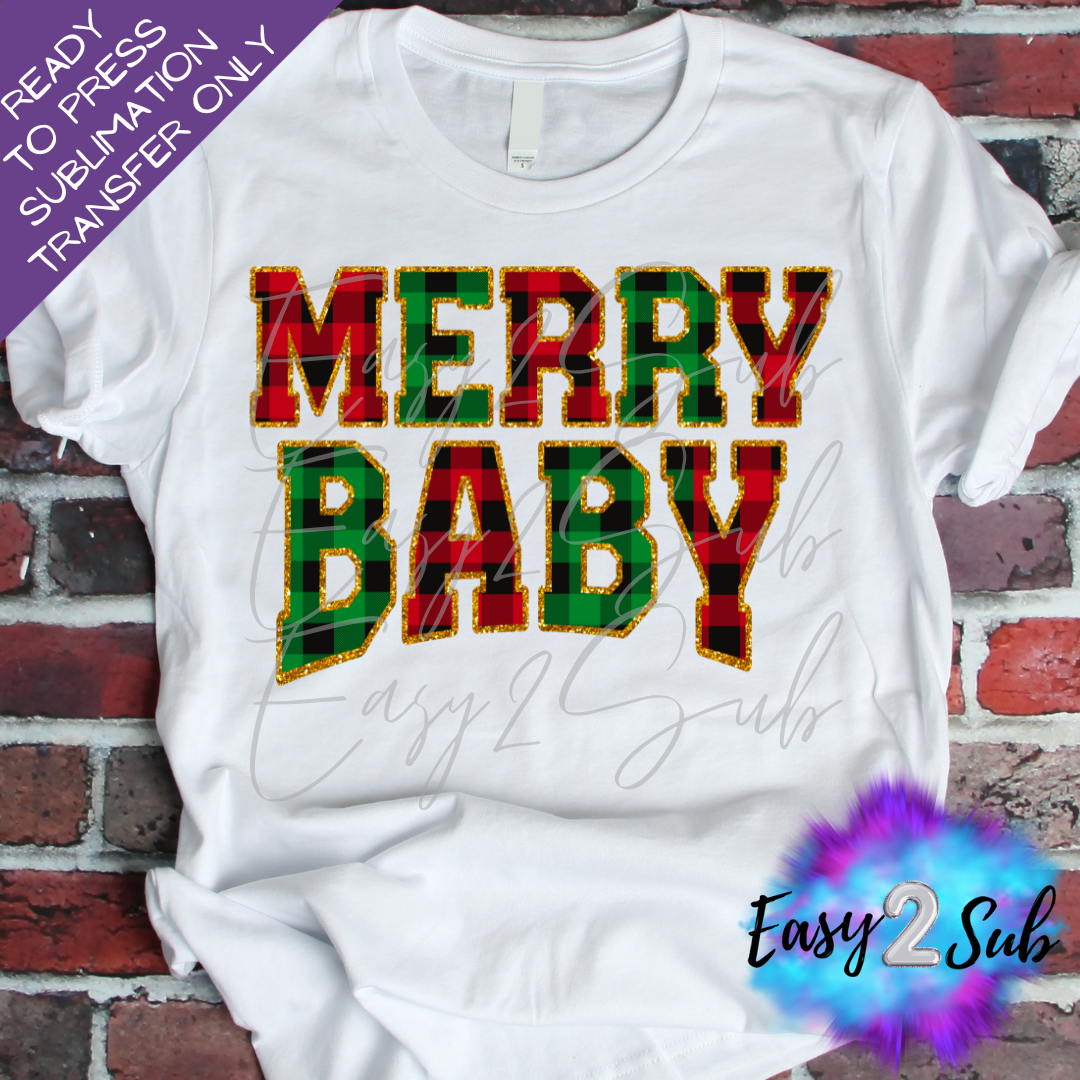 Merry Baby Sublimation Transfer Print, Ready To Press Sublimation Transfer, Image transfer, T-Shirt Transfer Sheet