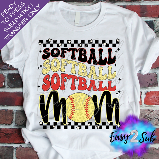 Softball Mom Sublimation Transfer Print, Ready To Press Sublimation Transfer, Image transfer, T-Shirt Transfer Sheet