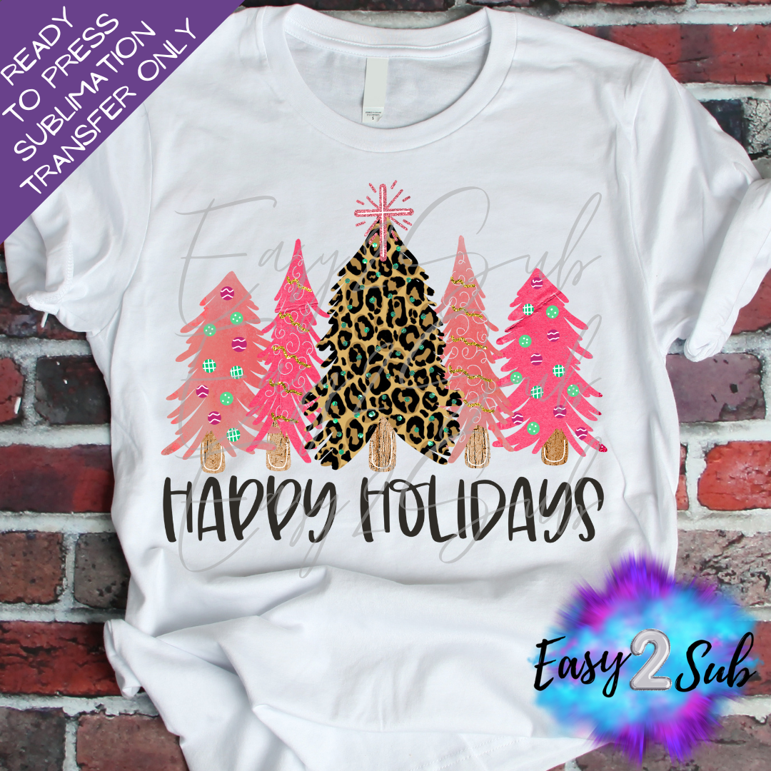 Happy Holidays Sublimation Transfer Print, Ready To Press Sublimation Transfer, Image transfer, T-Shirt Transfer Sheet