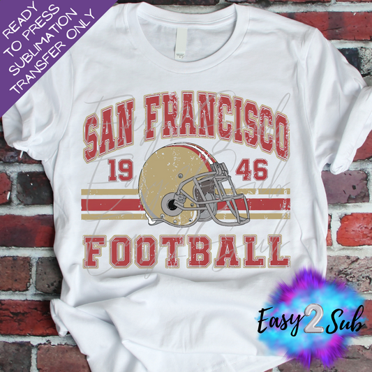 San Francisco Football Sublimation Transfer Print, Ready To Press Sublimation Transfer, Image transfer, T-Shirt Transfer Sheet