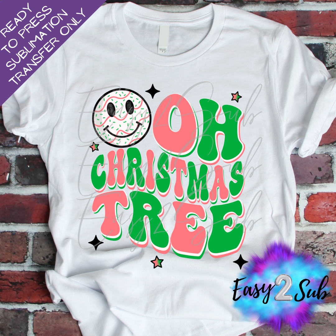 Oh Christmas Tree Sublimation Transfer Print, Ready To Press Sublimation Transfer, Image transfer, T-Shirt Transfer Sheet