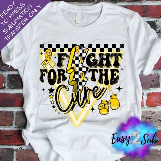 Fight For The Cure, Childhood Cancer Awareness Sublimation Transfer Print, Ready To Press Sublimation Transfer, Image transfer, T-Shirt Transfer Sheet