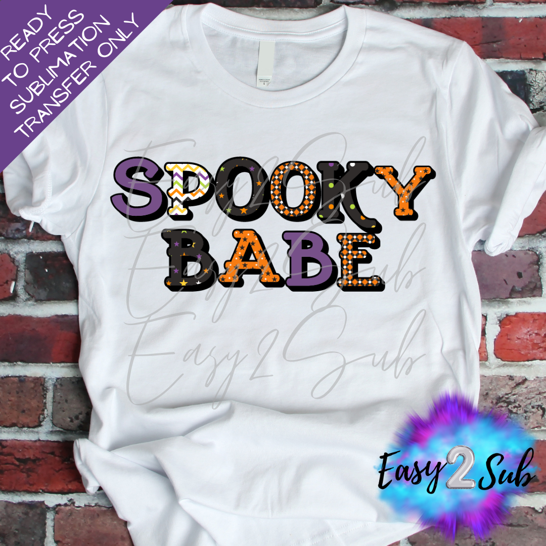 Spooky Babe Sublimation Transfer Print, Ready To Press Sublimation Transfer, Image transfer, T-Shirt Transfer Sheet