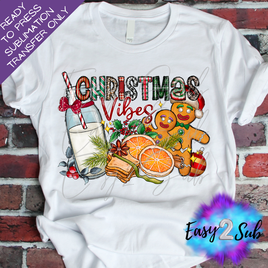 Christmas Vibes Sublimation Transfer Print, Ready To Press Sublimation Transfer, Image transfer, T-Shirt Transfer Sheet