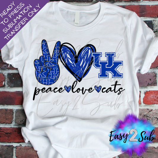 Peace Love UK Cats Sublimation Transfer Print, Ready To Press Sublimation Transfer, Image transfer, T-Shirt Transfer Sheet