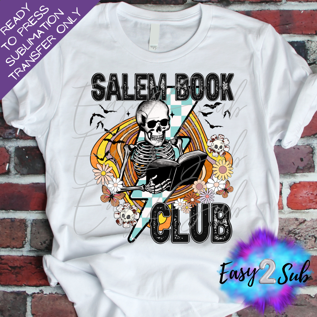 Salem Book Club Sublimation Transfer Print, Ready To Press Sublimation Transfer, Image transfer, T-Shirt Transfer Sheet