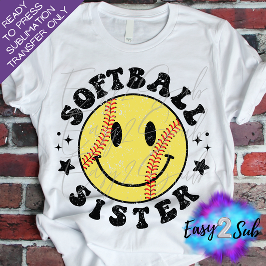 Softball Sister Sublimation Transfer Print, Ready To Press Sublimation Transfer, Image transfer, T-Shirt Transfer Sheet